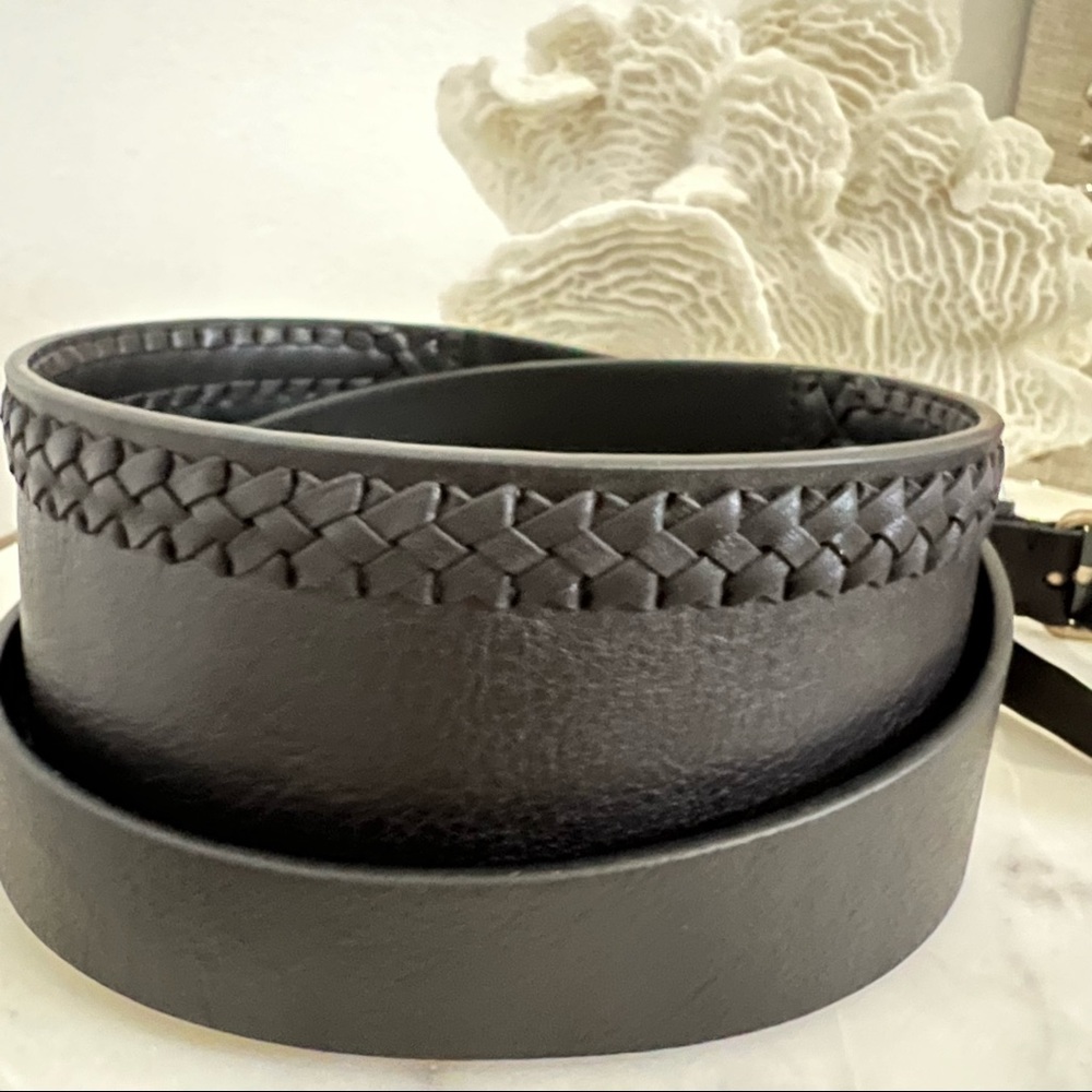 Allsaints Black Wide Double Wrap Belt L/XL